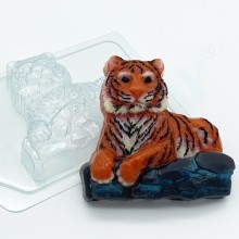 Форма для отливки шоколада "Тигр лежит на камнях"